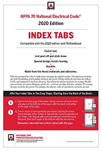 NFPA 70, National Electrical Code, 2020 Edition, with Index Tabs National Fire Protection Association (NFPA): 9781455928620: : Books